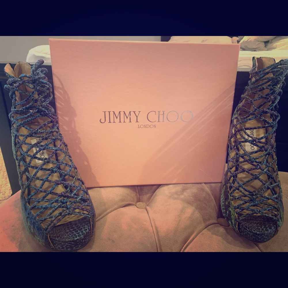Jimmy Choo snakeskin bootie